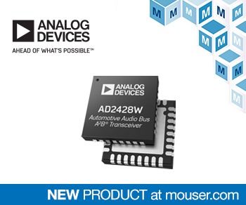 貿澤電子備貨Analog Devices AD242x汽車音頻總線收發器，助力多麥克風應用創新設計